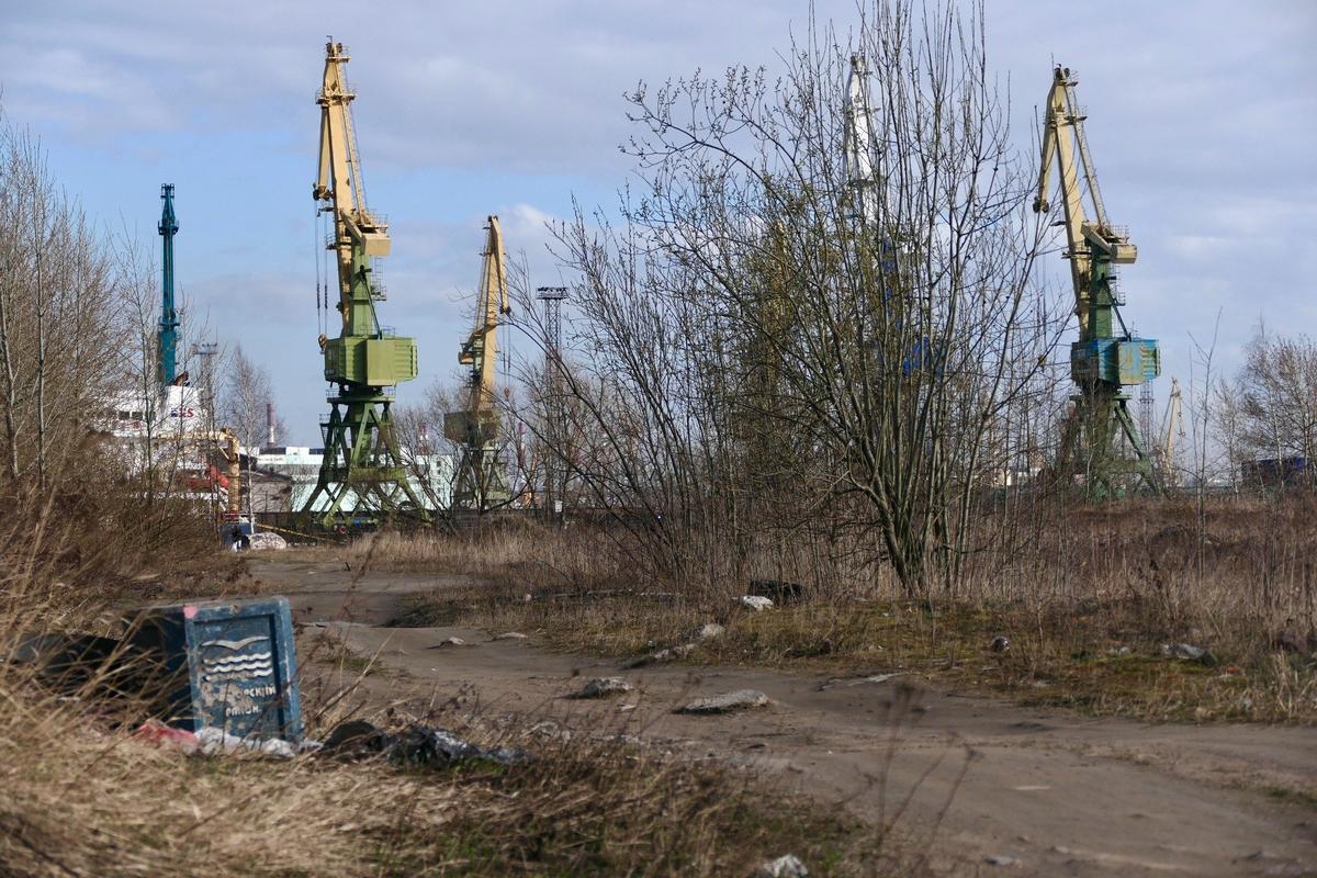 Урна из Приморского района, кажется, оказалась в Кировском прямо вместе с мусором. Фото: Павел Даиси / MR7