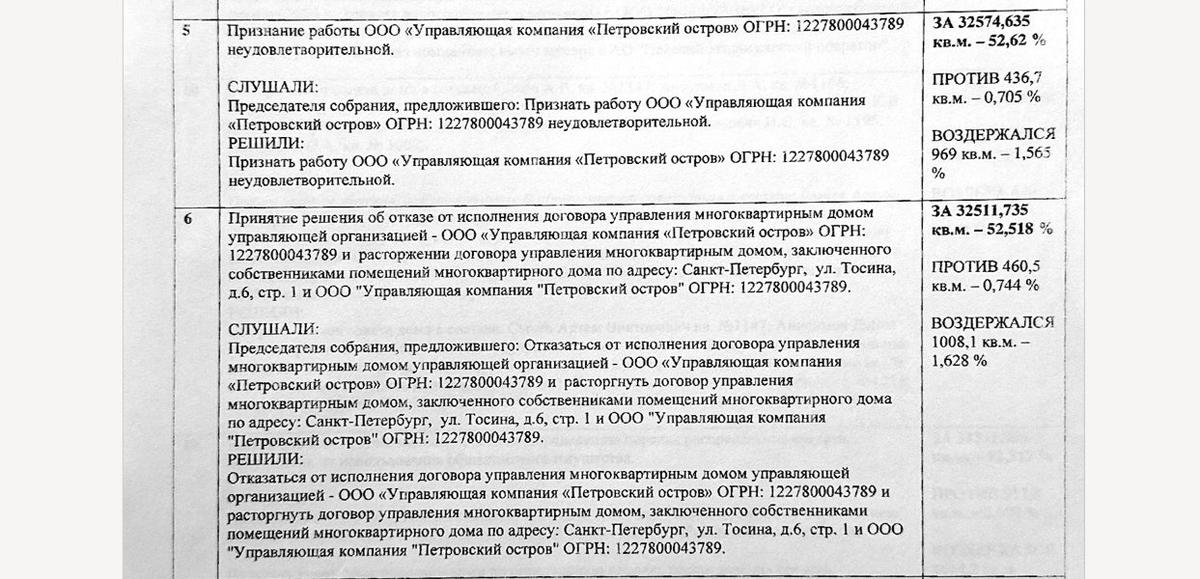 Фото протокола ОСС от 1 августа 2024 года: предоставлено жителем дома