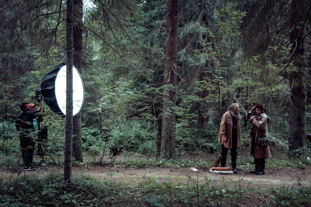 На съёмках альманаха «Арт и Факт». Фото: «Ленфильм».