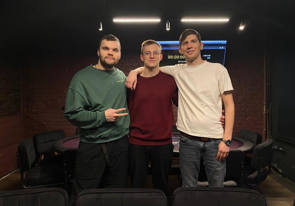 Команда клуба (слева направо) — Георгий Саблин, Александр Фалин, Дмитрий Мошонкин. Фото: Ася Горецкая