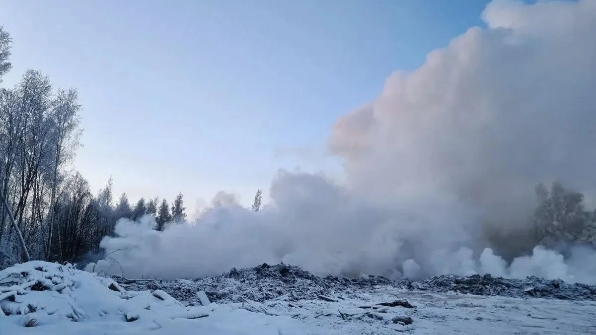 Горящая свалка в урочище Симоногонт. Фото: Алла Андреева