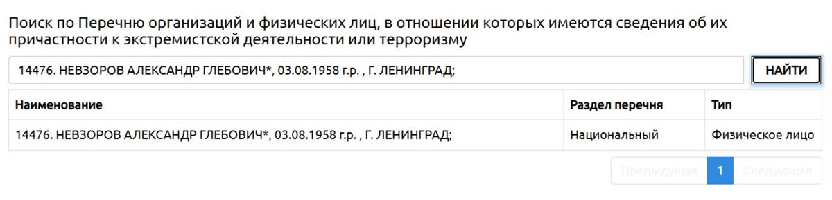 Скриншот: Росфинмониторинг