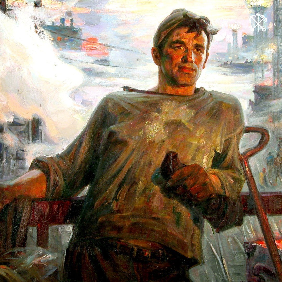 Картина «Рабочее утро» Юрия Коменданта. Фото: правительство Петербурга