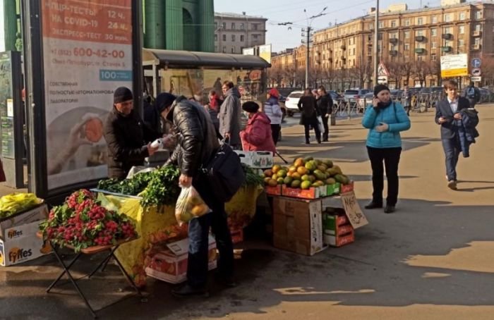 В шести районах Петербурга демонтировали незаконные точки уличной торговли