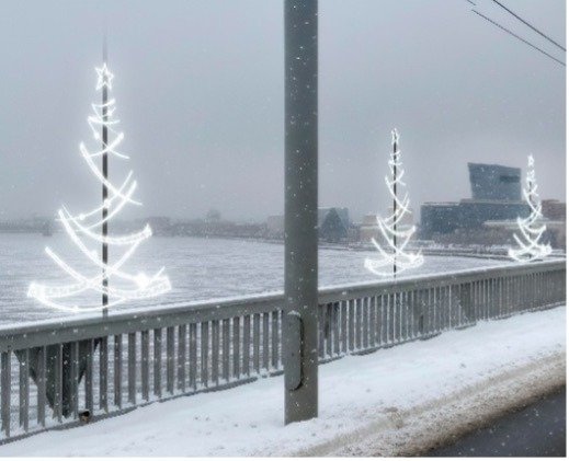 Гирлянды, которые украсят мост Александра Невского. Скриншот с сайта госзакупок