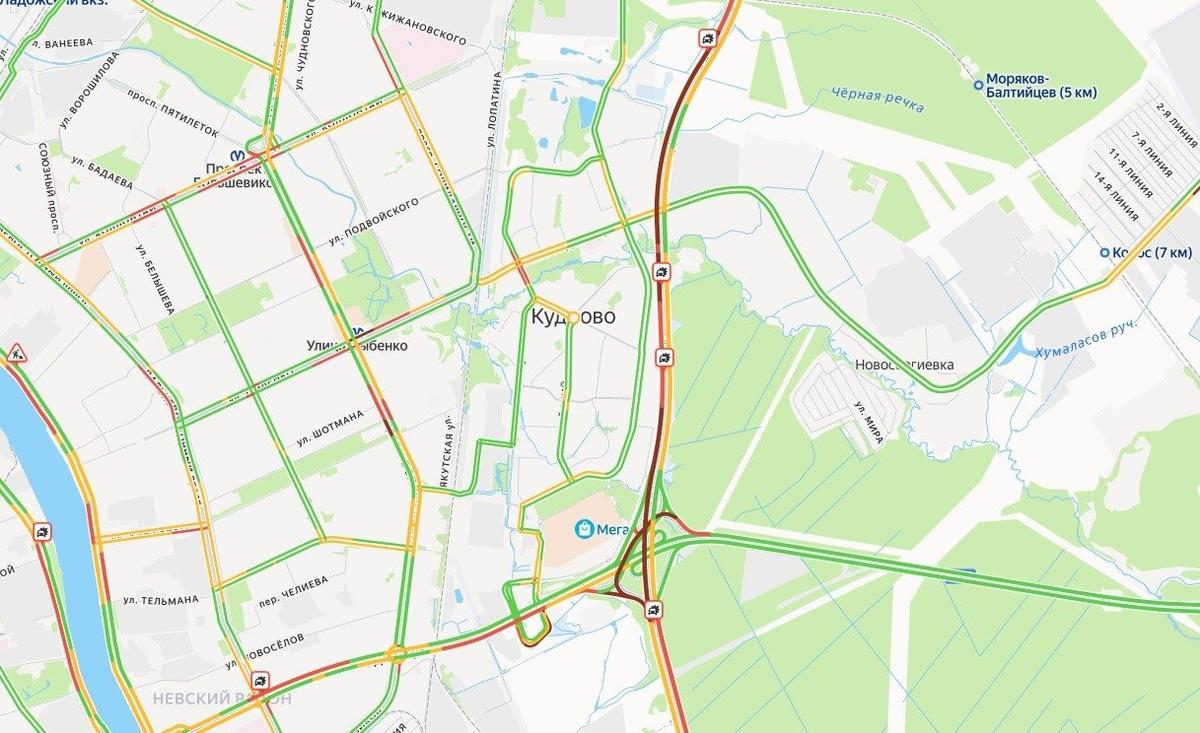 Схема: «Яндекс.Пробки»