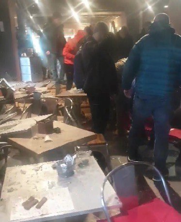 Так сейчас выглядит кафе, в котором произошёл взрыв. Скриншот: видео