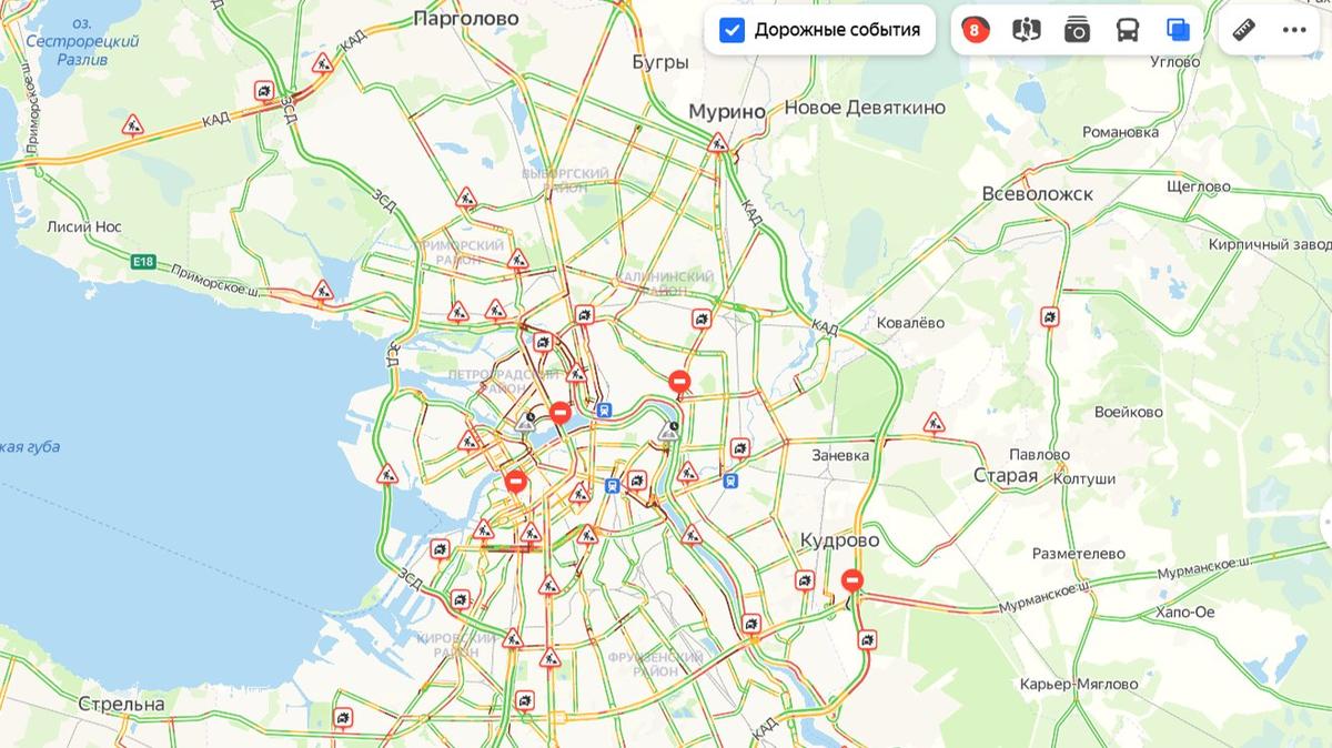 Карта ремонта дорог в спб карта