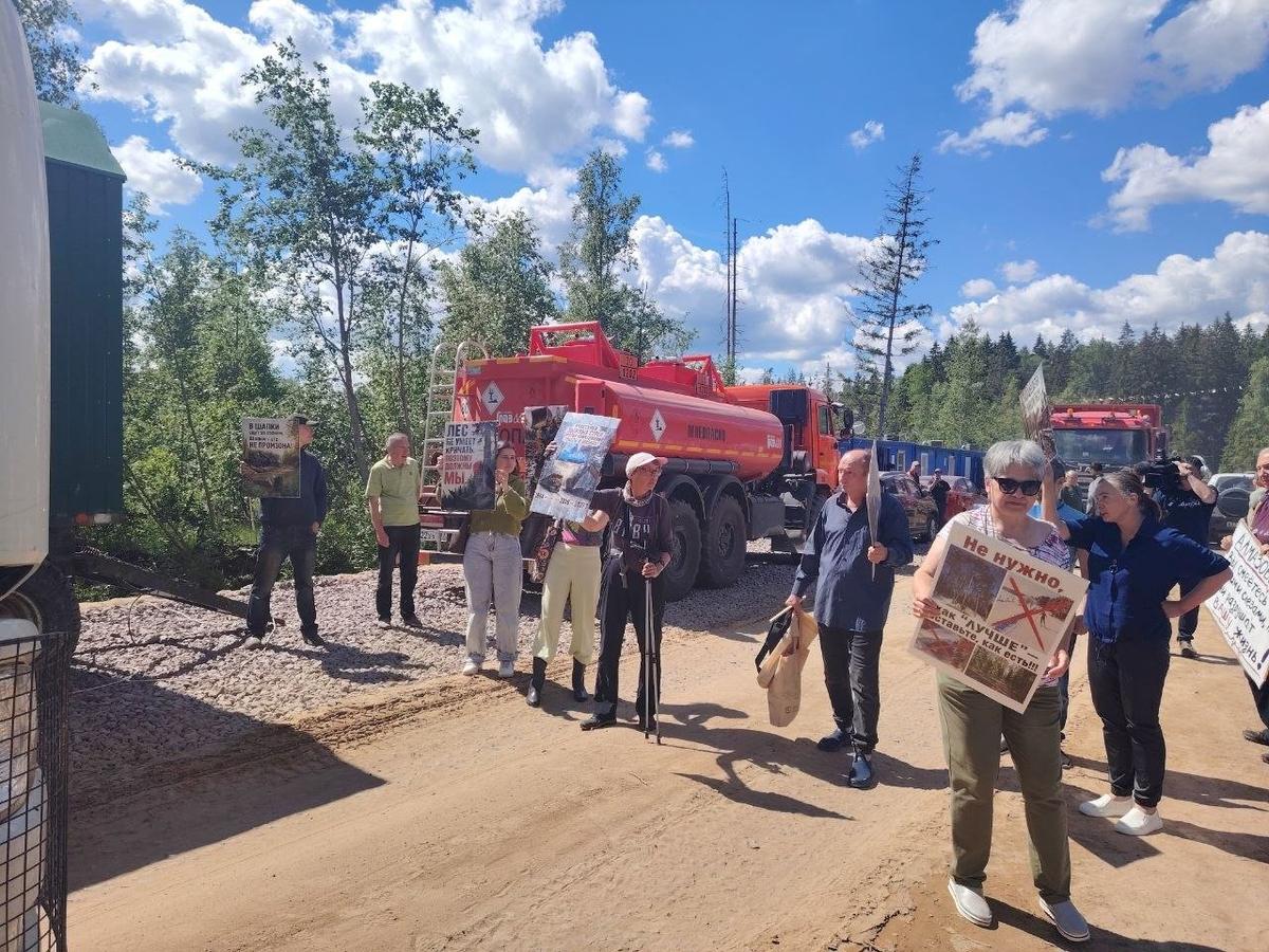На акции протеста против карьера. Фото: Лина Зернова