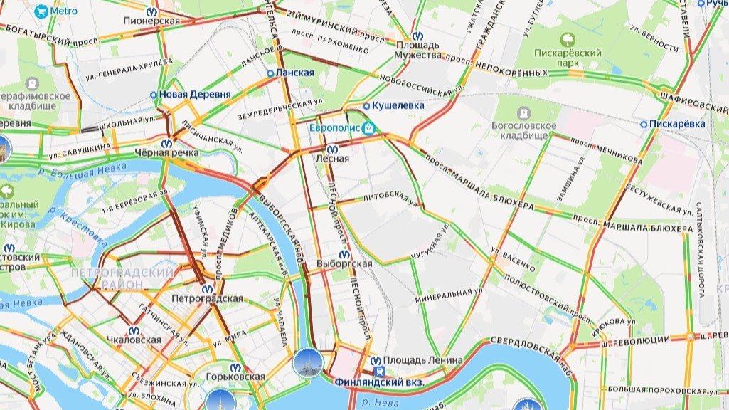 Схема: «Яндекс.Пробки»