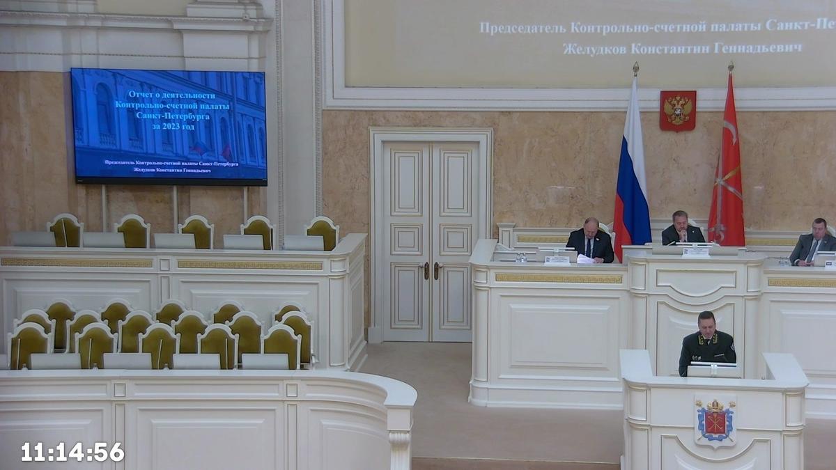 Фото: скриншот заседания петербургского Заксобрания