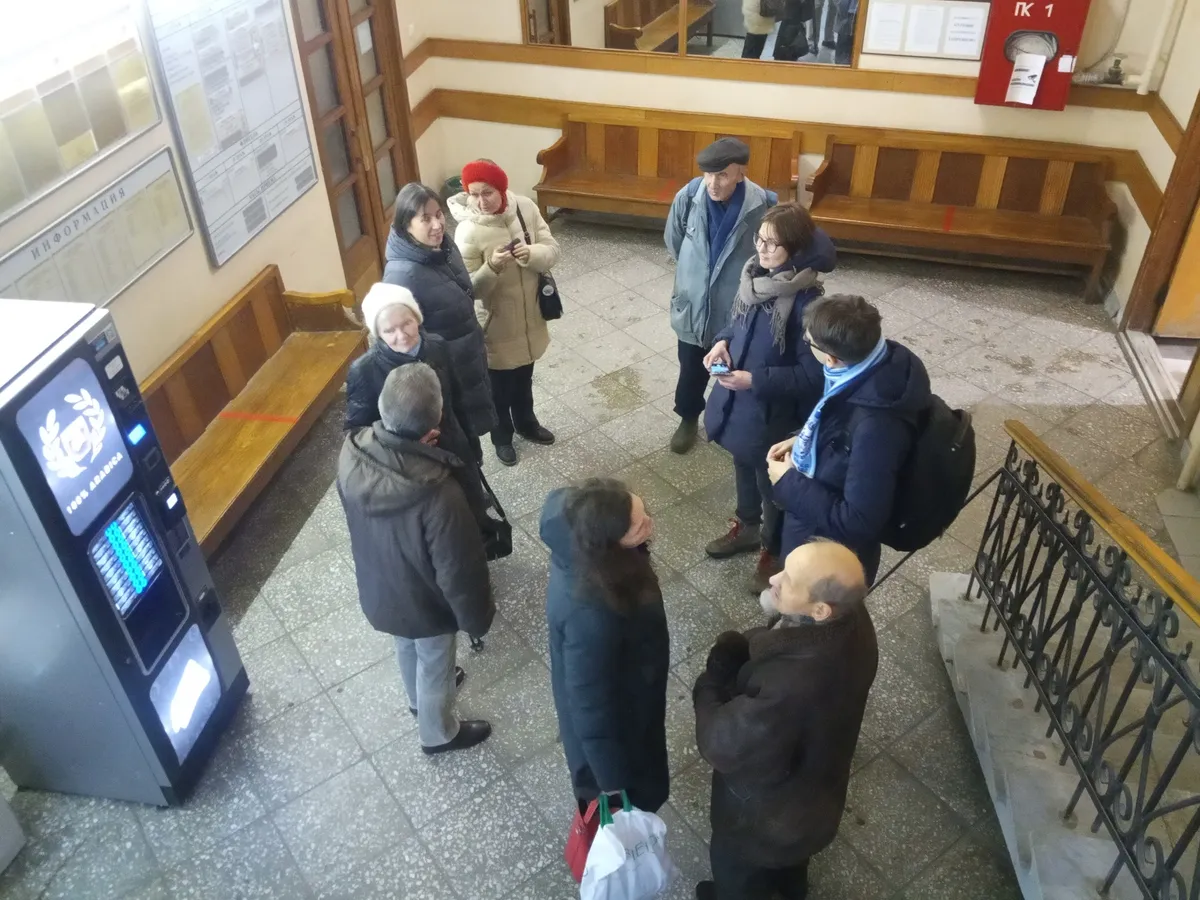 Защитники Охтинского мыса в суде. Фото: Сергей Дроздов