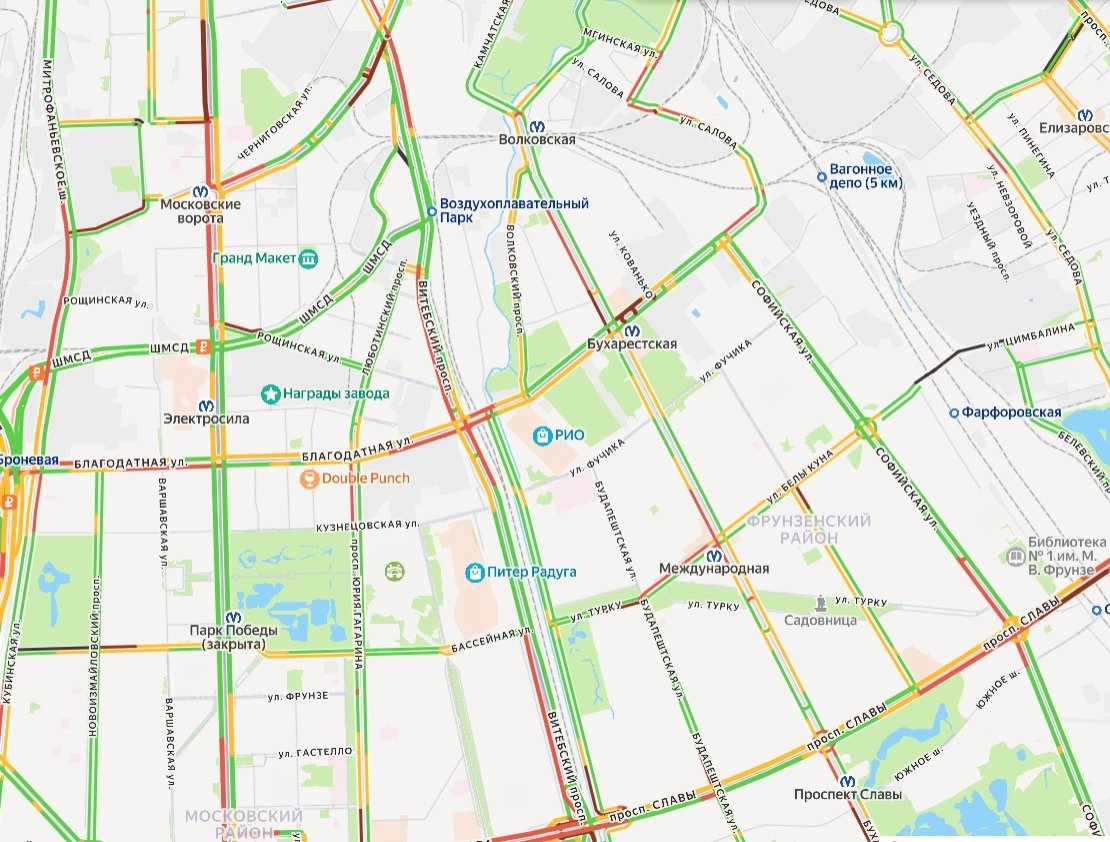 Схема: «Яндекс.Пробки»