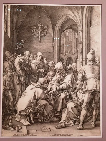 Хендрик Голциус Обрезание гравюра резцом 1594 Государственный Эрмитаж художник ввел в заблуждение даже знатоков - все думали  неизвестный Дюрер.jpg