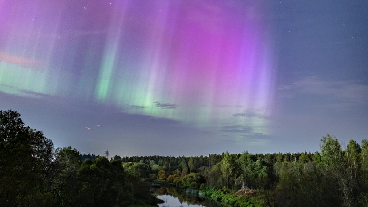 Северное сияние озарило небо над Ленобластью ночью 15 сентября