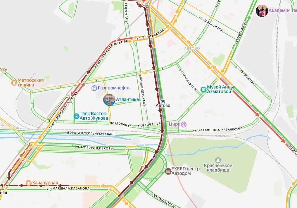 Схема: «Яндекс.Пробки»