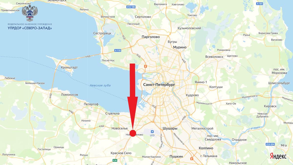 Схема: ФКУ Упрдор «Северо-Запад»