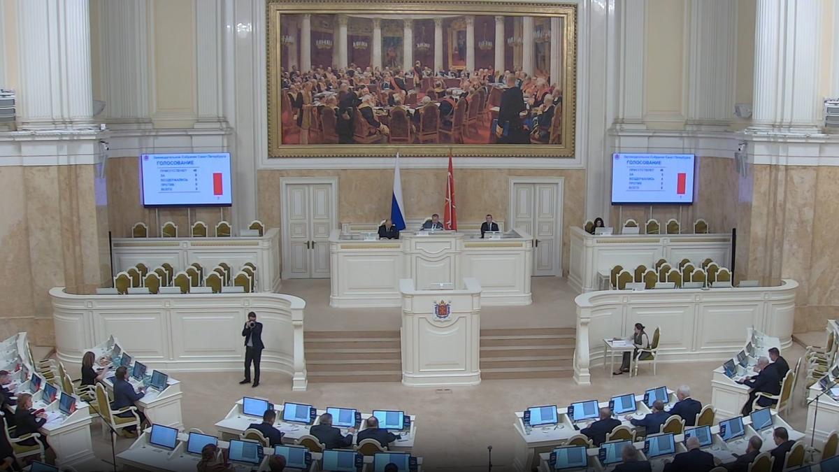 Скриншот трансляции заседания ЗакСа