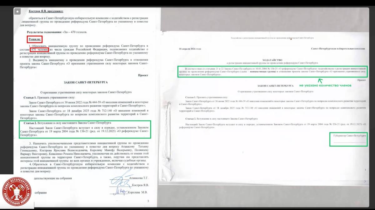 Скриншот трансляции заседания Горзбиркома