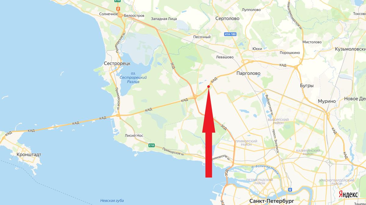 Одну полосу перекроют не развязке КАД между ЗСД и Парашютной улицей